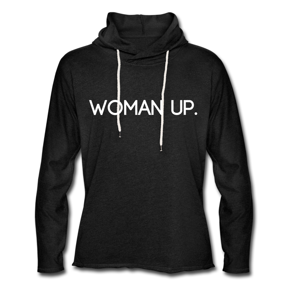 Woman Up Hoodie - charcoal gray