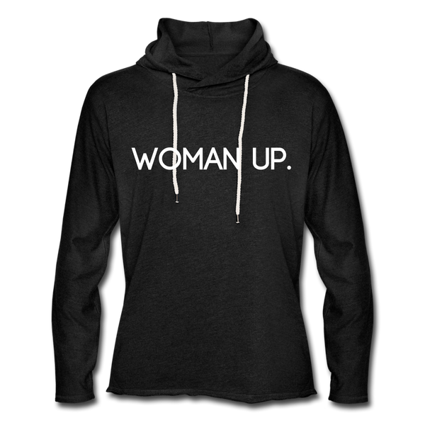 Woman Up Hoodie - charcoal gray