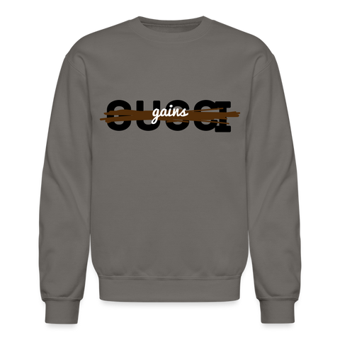 Gains Over Gucci Crewneck Sweatshirt - asphalt gray