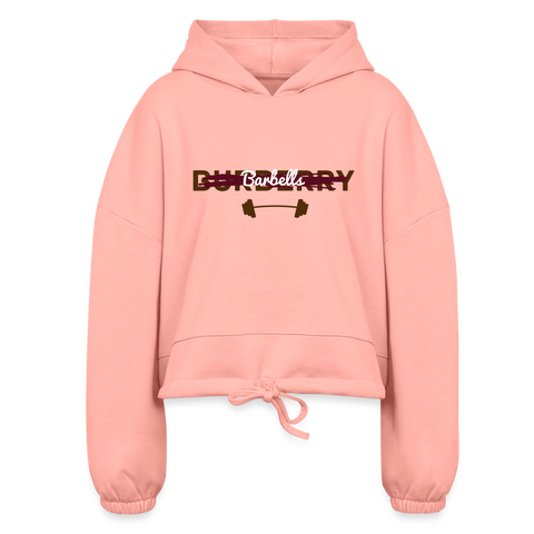 Barbells Over BRBY Cropped Hoodie - light pink