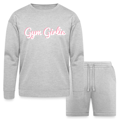Gym Girlie Sweatshirt & Short Set - heather gray