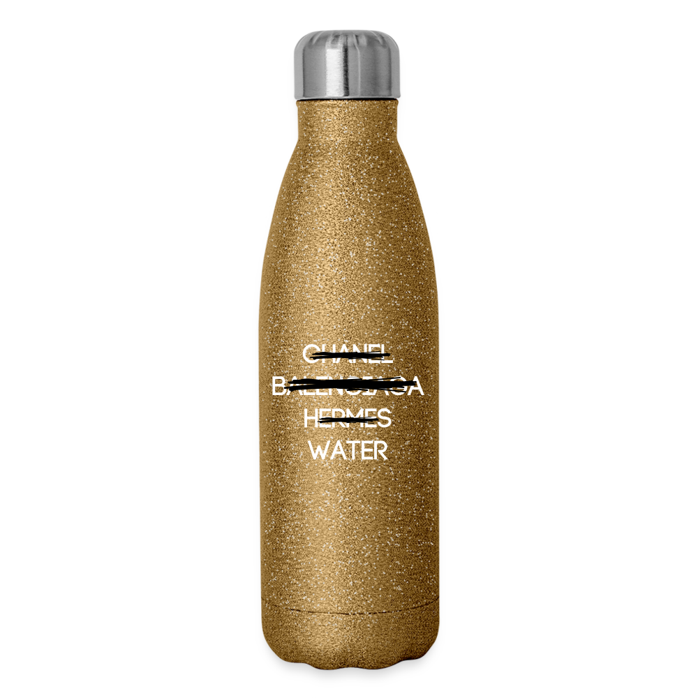 Glam Fit, Not Designer Water Bottle - gold glitter